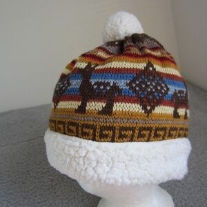 Los Andes shop Women's Winter Beanie,Pompom Sherpa lined,60% Alpaca,Warm, Cozy ,